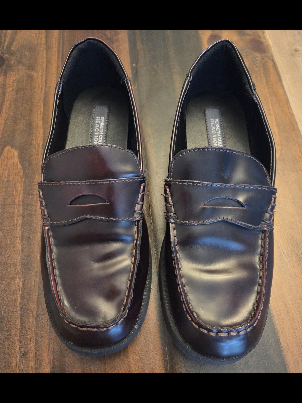 Boy's Kenneth Cole Reaction  Dark Burgundy Leather Penny Loafers